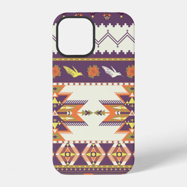 Seamless colourful aztec pattern iPhone case (Back)