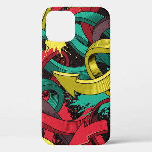 Seamless colourful background of Graffiti on dark iPhone 12 Case
