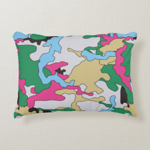 Seamless colourful camouflage background pattern. decorative cushion