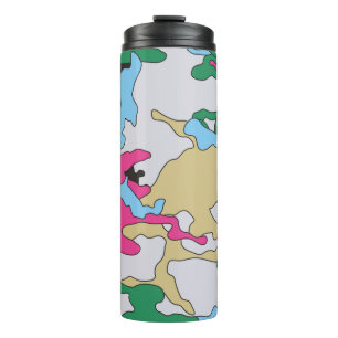Seamless colourful camouflage background pattern.  thermal tumbler