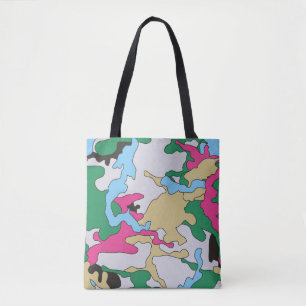 Seamless colourful camouflage background pattern. tote bag