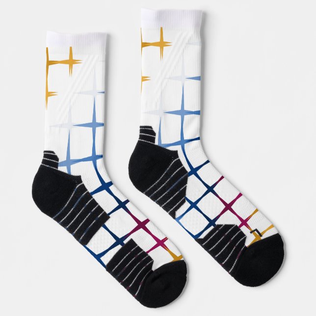Seamless colourful cross stitch pattern socks (Right)