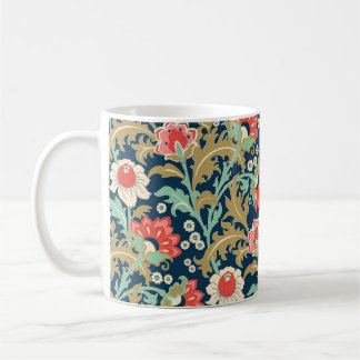 Seamless colourful floral pattern in folk style wi coffee mug