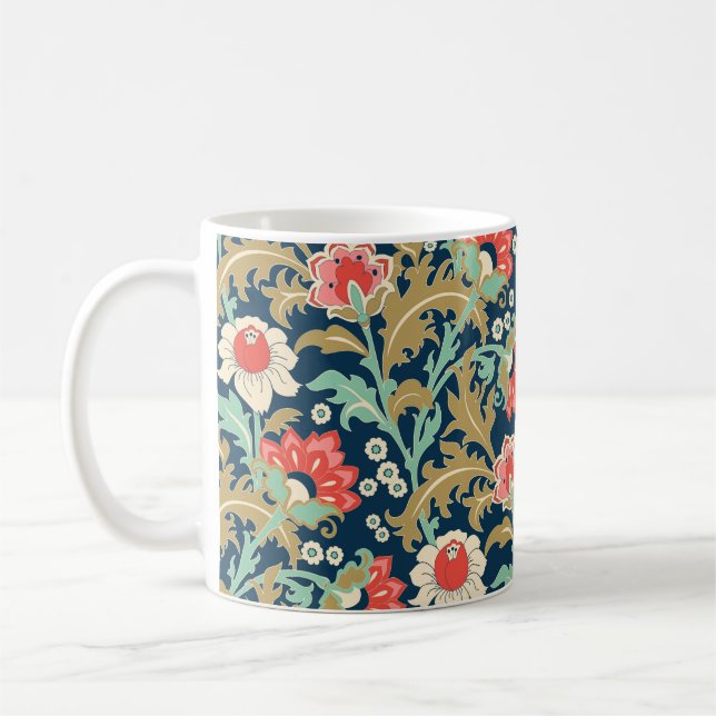 Seamless colourful floral pattern in folk style wi coffee mug (Left)
