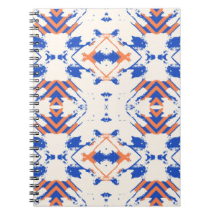  seamless colourful hipster pattern with geometric notebook