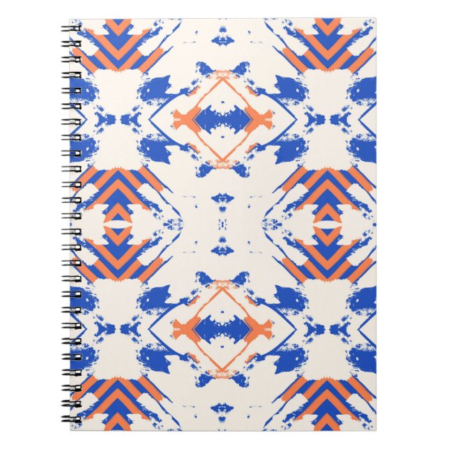  seamless colourful hipster pattern with geometric notebook (Front)