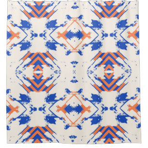 seamless colourful hipster pattern with geometric shower curtain