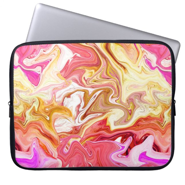 Seamless colourful marble texture, abstract patter laptop sleeve (Front)