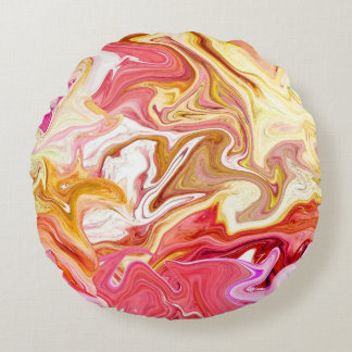 Seamless colourful marble texture, abstract patter round cushion