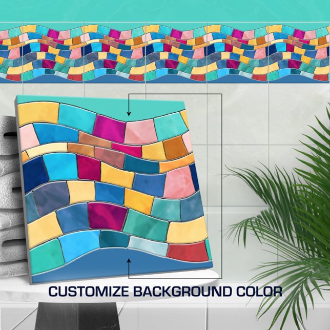 Seamless Colourful Mosaic Wave Tile (Creator Uploaded)