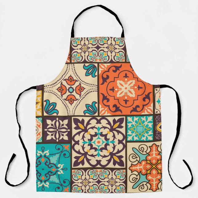 Seamless colourful patchwork tile with Islam, Arab Apron (Front)