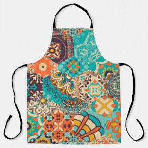 Seamless colourful patchwork tile with Islam, Arab Apron
