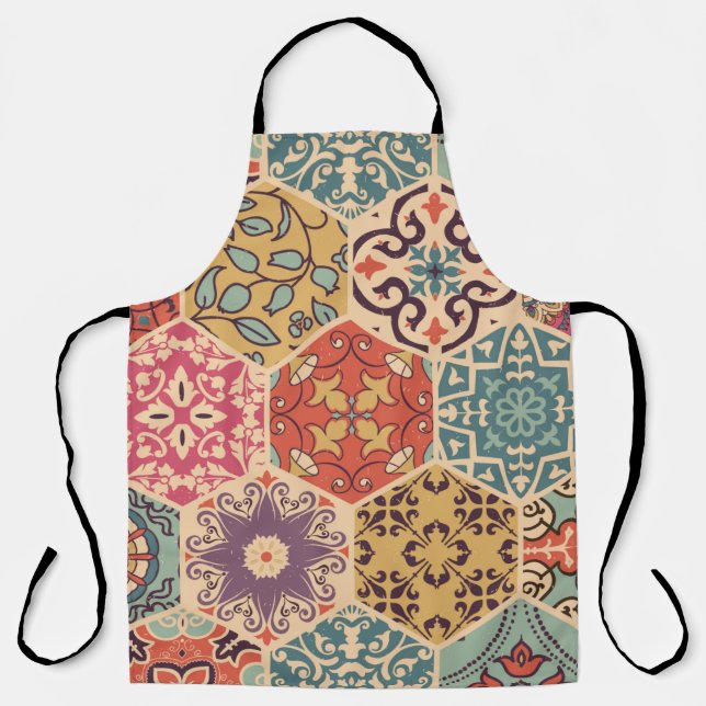 Seamless colourful patchwork tile with Islam, Arab Apron (Front)