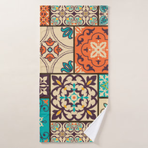 Seamless colourful patchwork tile with Islam, Arab Bath Towel