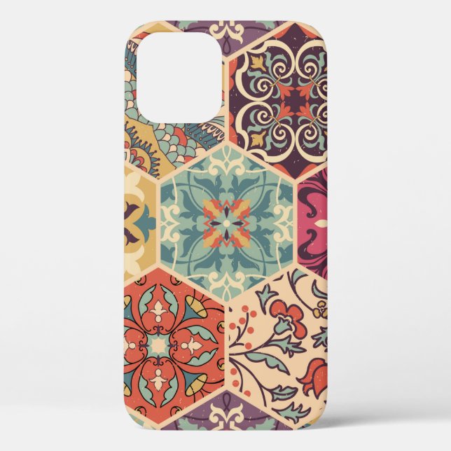 Seamless colourful patchwork tile with Islam, Arab Case-Mate iPhone Case (Back)