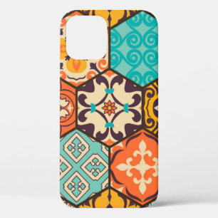 Seamless colourful patchwork tile with Islam, Arab iPhone 12 Case