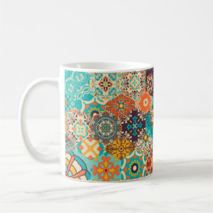 Seamless colourful patchwork tile with Islam, Arab Coffee Mug