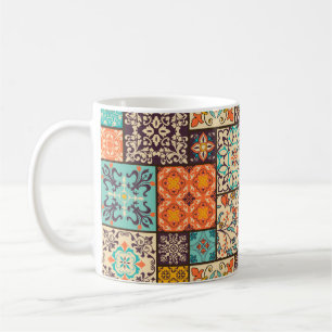 Seamless colourful patchwork tile with Islam, Arab Coffee Mug