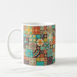 Seamless colourful patchwork tile with Islam, Arab Coffee Mug