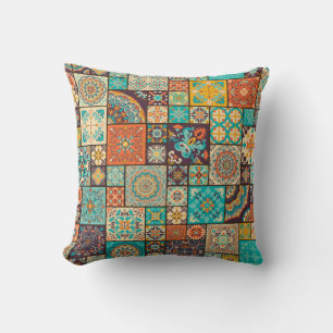 Seamless colourful patchwork tile with Islam, Arab Cushion