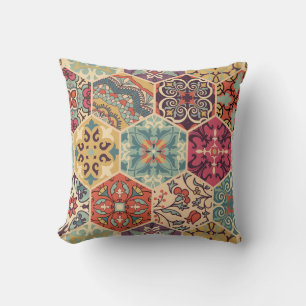 Seamless colourful patchwork tile with Islam, Arab Cushion
