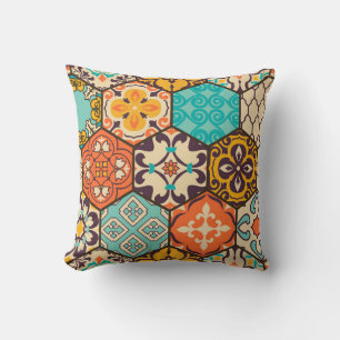 Seamless colourful patchwork tile with Islam, Arab Cushion