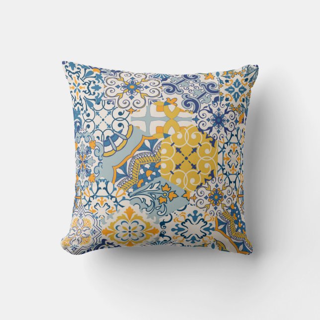 Seamless colourful patchwork tile with Islam, Arab Cushion (Front)
