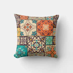 Seamless colourful patchwork tile with Islam, Arab Cushion