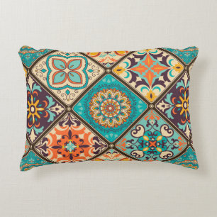Seamless colourful patchwork tile with Islam, Arab Decorative Cushion