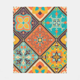 Seamless colourful patchwork tile with Islam, Arab Fleece Blanket
