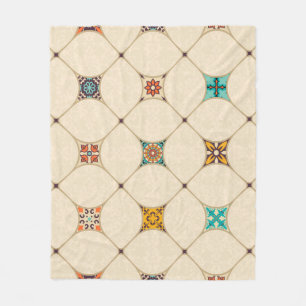 Seamless colourful patchwork tile with Islam, Arab Fleece Blanket