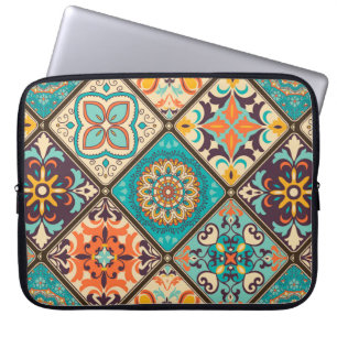 Seamless colourful patchwork tile with Islam, Arab Laptop Sleeve