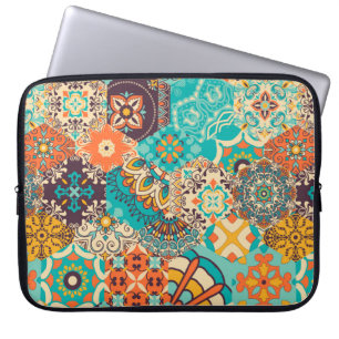 Seamless colourful patchwork tile with Islam, Arab Laptop Sleeve