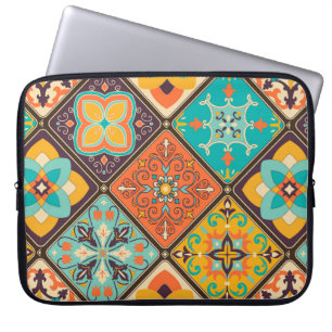 Seamless colourful patchwork tile with Islam, Arab Laptop Sleeve