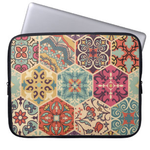 Seamless colourful patchwork tile with Islam, Arab Laptop Sleeve
