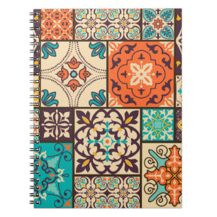 Seamless colourful patchwork tile with Islam, Arab Notebook