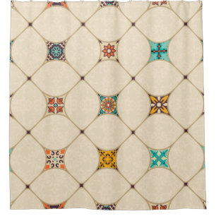 Seamless colourful patchwork tile with Islam, Arab Shower Curtain