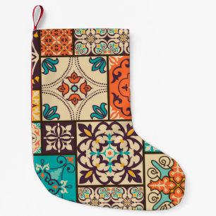 Seamless colourful patchwork tile with Islam, Arab Small Christmas Stocking