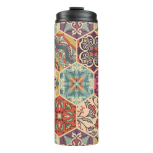 Seamless colourful patchwork tile with Islam, Arab Thermal Tumbler