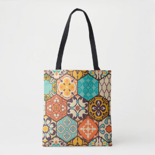 Seamless colourful patchwork tile with Islam, Arab Tote Bag