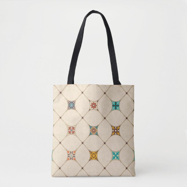 Seamless colourful patchwork tile with Islam, Arab Tote Bag (Front)