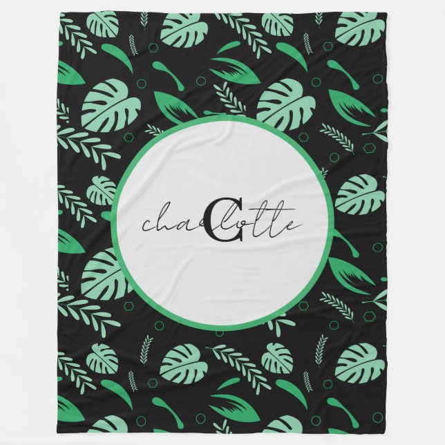 Seamless Colourful Summer Patterns-Custom Name Fleece Blanket (Front)