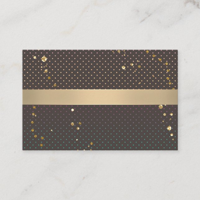 Seamless confetti circles brown chocolate cacao pe business card (Front)