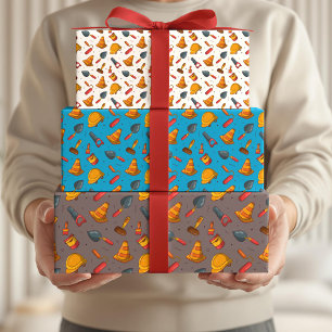 Seamless Construction Theme Pattern Wrapping Paper Sheet