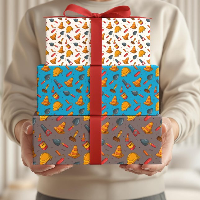 Seamless Construction Theme Pattern Wrapping Paper Sheet (Creator Uploaded)