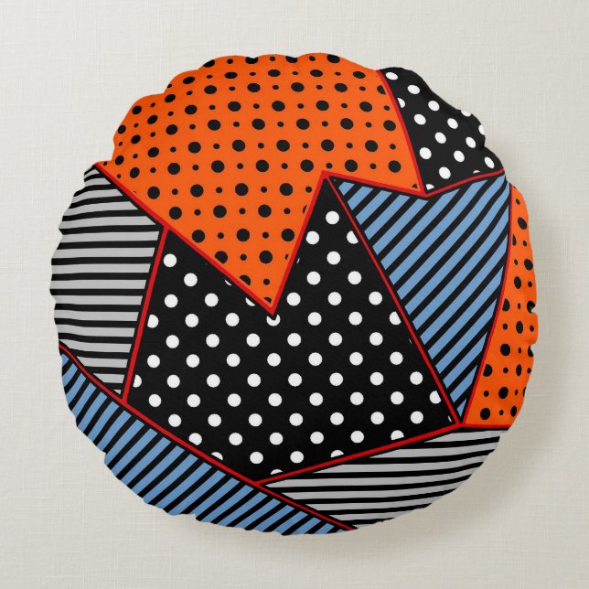 seamless creative pattern with geometric compositi round cushion (Front)