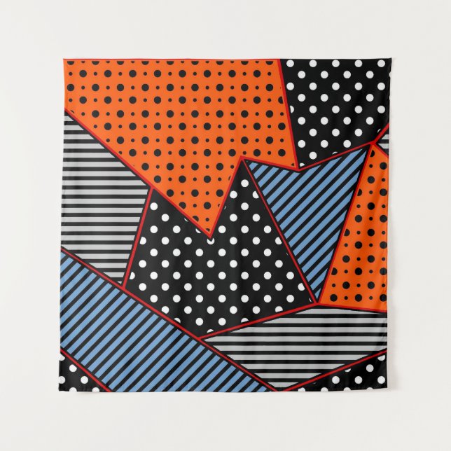 seamless creative pattern with geometric compositi tapestry (Front)