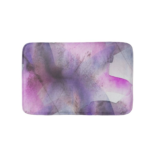 seamless cubism purple abstract art bath mat (Front)