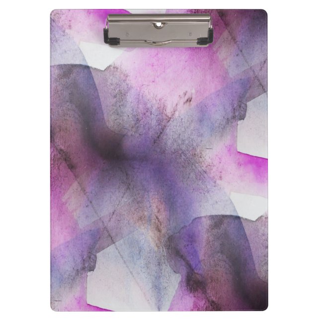seamless cubism purple abstract art clipboard (Front)