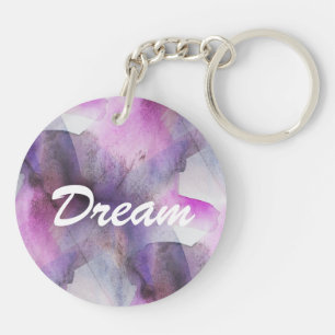 seamless cubism purple abstract art key ring